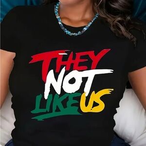 Black Graphic Tee with Colorful Text